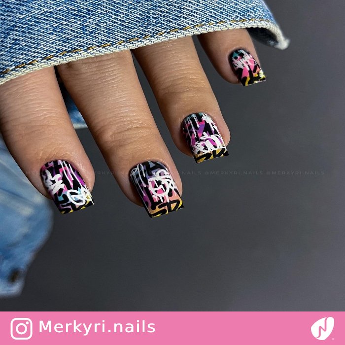 Bright Graffiti Nail Art